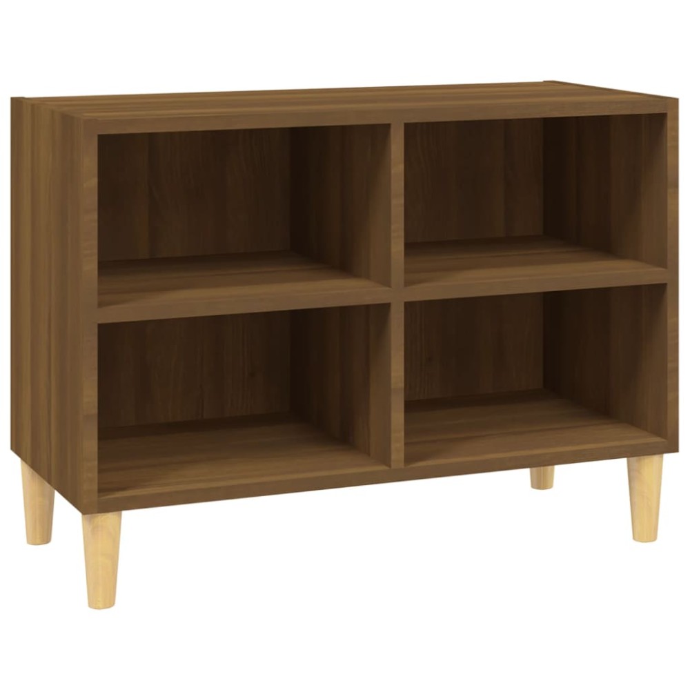 vidaXL Comodă TV, picioare lemn masiv, stejar maro, 69,5x30x50 cm