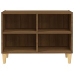 vidaXL Comodă TV, picioare lemn masiv, stejar maro, 69,5x30x50 cm vidaXL Comodă TV, picioare lemn masiv, stejar maro, 69,5x30x50 cm