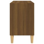vidaXL Comodă TV, picioare lemn masiv, stejar maro, 69,5x30x50 cm vidaXL Comodă TV, picioare lemn masiv, stejar maro, 69,5x30x50 cm