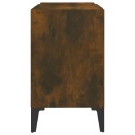 vidaXL Comodă TV, picioare din metal, stejar afumat, 69,5x30x50 cm vidaXL Comodă TV, picioare din metal, stejar afumat, 69,5x30x50 cm