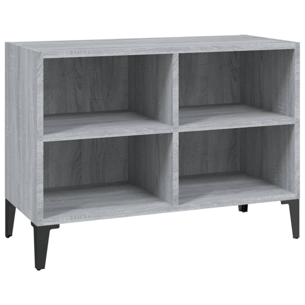 vidaXL Comodă TV cu picioare metalice, gri sonoma, 69,5x30x50 cm