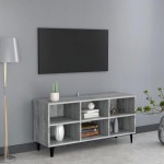 vidaXL Comodă TV picioare din metal, stejar sonoma gri, 103,5x30x50 cm