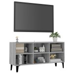 vidaXL Comodă TV picioare din metal, stejar sonoma gri, 103,5x30x50 cm