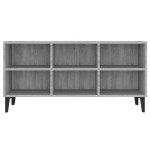 vidaXL Comodă TV picioare din metal, stejar sonoma gri, 103,5x30x50 cm