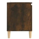 vidaXL Comodă TV, picioare lemn masiv, stejar fumuriu, 103,5x35x50 cm vidaXL Comodă TV, picioare lemn masiv, stejar fumuriu, 103,5x35x50 cm