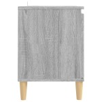 vidaXL Comodă TV cu picioare din lemn masiv, gri sonoma 103,5x35x50 cm