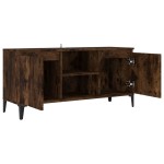 vidaXL Comodă TV, picioare din metal, stejar afumat, 103,5x35x50 cm vidaXL Comodă TV, picioare din metal, stejar afumat, 103,5x35x50 cm