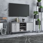 vidaXL Comodă TV cu picioare metalice, sonoma gri, 103,5x35x50 cm vidaXL Comodă TV cu picioare metalice, sonoma gri, 103,5x35x50 cm