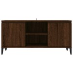 vidaXL Comodă TV, picioare din metal, stejar maro, 103,5x35x50 cm vidaXL Comodă TV, picioare din metal, stejar maro, 103,5x35x50 cm