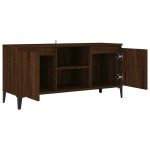 vidaXL Comodă TV, picioare din metal, stejar maro, 103,5x35x50 cm vidaXL Comodă TV, picioare din metal, stejar maro, 103,5x35x50 cm