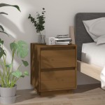 vidaXL Noptiere, 2 buc, maro miere, 40x35x50 cm, lemn masiv de pin