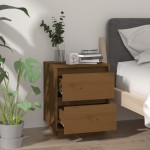 vidaXL Noptiere, 2 buc, maro miere, 40x35x50 cm, lemn masiv de pin