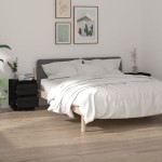 vidaXL Noptiere, 2 buc., negru, 40x35x50 cm, lemn masiv de pin vidaXL Noptiere, 2 buc., negru, 40x35x50 cm, lemn masiv de pin