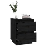 vidaXL Noptiere, 2 buc., negru, 40x35x50 cm, lemn masiv de pin vidaXL Noptiere, 2 buc., negru, 40x35x50 cm, lemn masiv de pin