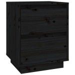 vidaXL Noptiere, 2 buc., negru, 40x35x50 cm, lemn masiv de pin vidaXL Noptiere, 2 buc., negru, 40x35x50 cm, lemn masiv de pin