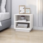 vidaXL Noptiere, 2 buc., alb, 40x34x40 cm, lemn masiv de pin