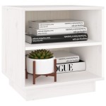 vidaXL Noptiere, 2 buc., alb, 40x34x40 cm, lemn masiv de pin