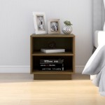 vidaXL Noptiere, 2 buc, maro miere, 40x34x40 cm, lemn masiv de pin