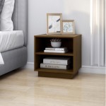 vidaXL Noptiere, 2 buc, maro miere, 40x34x40 cm, lemn masiv de pin