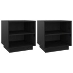 vidaXL Noptiere, 2 buc, negru, 40x34x40 cm, lemn masiv de pin