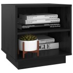 vidaXL Noptiere, 2 buc, negru, 40x34x40 cm, lemn masiv de pin