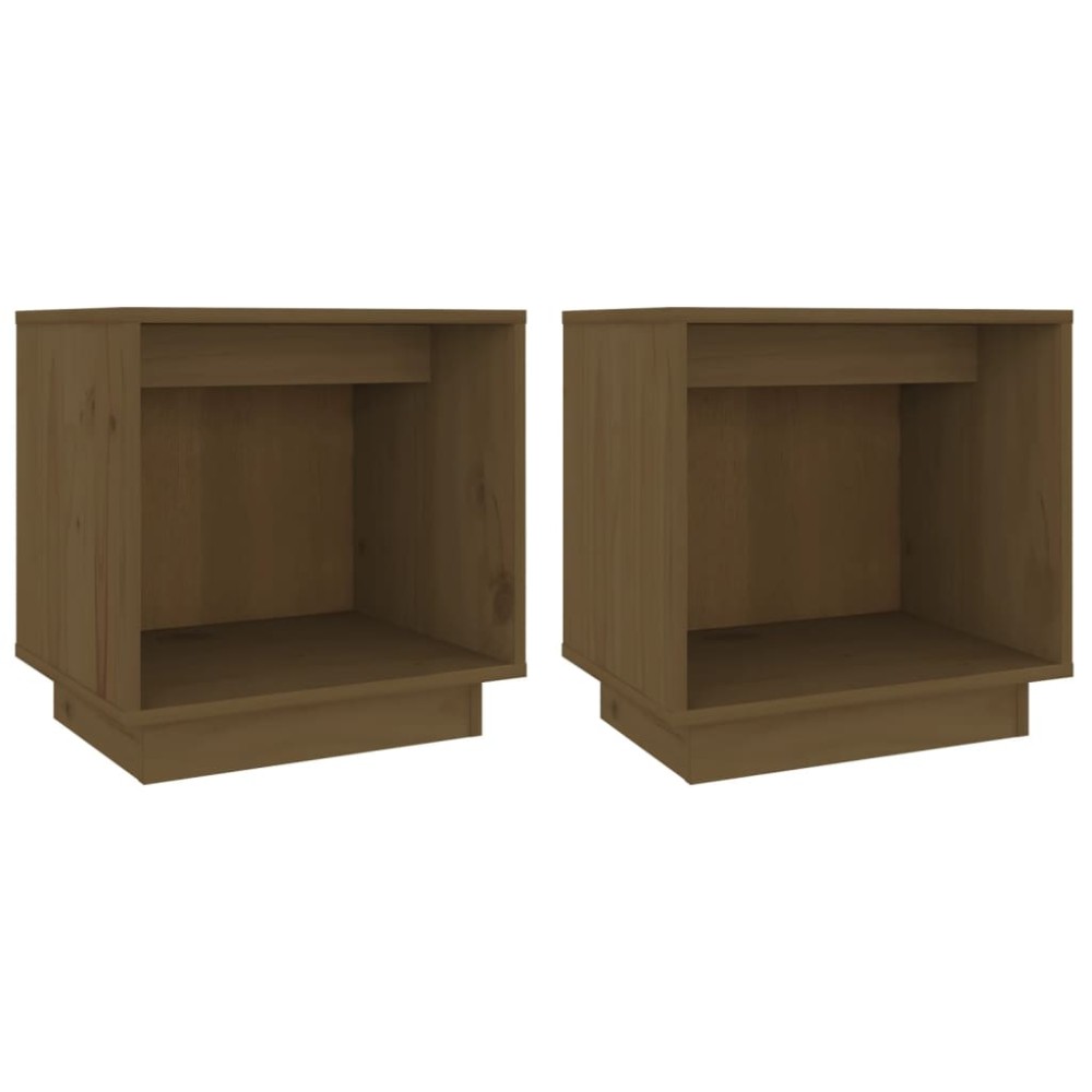 vidaXL Noptiere, 2 buc, maro miere, 40x30x40 cm, lemn masiv de pin