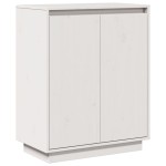 vidaXL Servantă albă 60x34x75 cm din lemn masiv de pin
