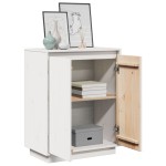 vidaXL Servantă albă 60x34x75 cm din lemn masiv de pin
