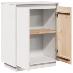 vidaXL Servantă albă 60x34x75 cm din lemn masiv de pin