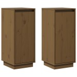 vidaXL Servante, 2 buc., maro miere, 31,5x34x75 cm, lemn masiv de pin