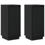 vidaXL Servante, 2 buc., negru, 31,5x34x75 cm, lemn masiv de pin vidaXL Servante, 2 buc., negru, 31,5x34x75 cm, lemn masiv de pin