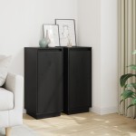 vidaXL Servante, 2 buc., negru, 31,5x34x75 cm, lemn masiv de pin vidaXL Servante, 2 buc., negru, 31,5x34x75 cm, lemn masiv de pin