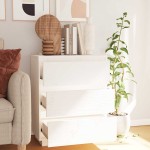 vidaXL Dulap, alb, 60x34x75 cm, lemn masiv de pin