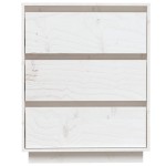 vidaXL Dulap, alb, 60x34x75 cm, lemn masiv de pin