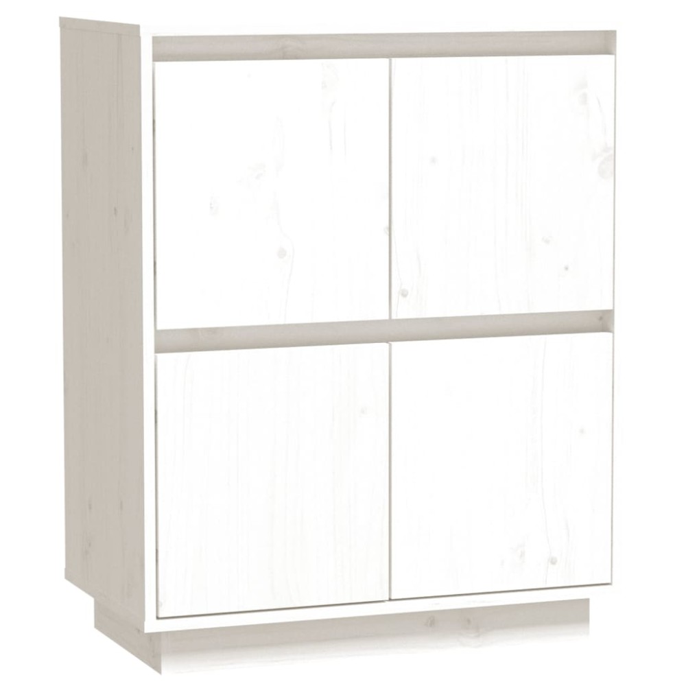 vidaXL Servantă albă 60x34x75 cm din lemn masiv de pin