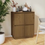 vidaXL Dulap, maro miere, 60x34x75 cm, lemn masiv de pin