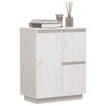 vidaXL Servantă, alb, 60x34x75 cm, lemn masiv de pin