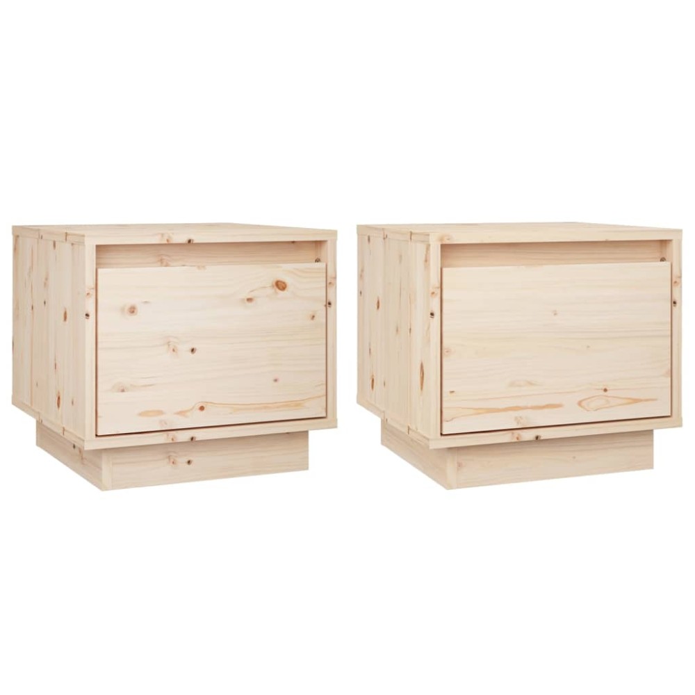 vidaXL Noptiere, 2 buc., 35x34x32 cm, lemn masiv de pin