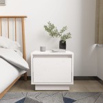 vidaXL Noptiere, 2 buc., alb, 35x34x32 cm, lemn masiv de pin