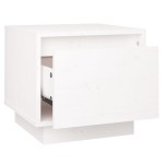 vidaXL Noptiere, 2 buc., alb, 35x34x32 cm, lemn masiv de pin