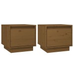 vidaXL Noptiere, 2 buc., maro miere, 35x34x32 cm, lemn masiv de pin vidaXL Noptiere, 2 buc., maro miere, 35x34x32 cm, lemn masiv de pin