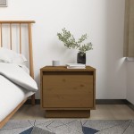 vidaXL Noptiere, 2 buc., maro miere, 35x34x32 cm, lemn masiv de pin vidaXL Noptiere, 2 buc., maro miere, 35x34x32 cm, lemn masiv de pin