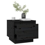 vidaXL Noptiere, 2 buc., negru, 35x34x32 cm, lemn masiv de pin vidaXL Noptiere, 2 buc., negru, 35x34x32 cm, lemn masiv de pin