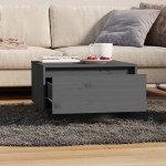 vidaXL Măsuță de cafea, gri, 80x50x40 cm, lemn masiv de pin vidaXL Măsuță de cafea, gri, 80x50x40 cm, lemn masiv de pin