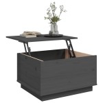 vidaXL Măsuță de cafea, gri, 60x50x35 cm, lemn masiv de pin vidaXL Măsuță de cafea, gri, 60x50x35 cm, lemn masiv de pin