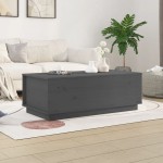 vidaXL Măsuță de cafea, gri, 100x50x35 cm, lemn masiv de pin vidaXL Măsuță de cafea, gri, 100x50x35 cm, lemn masiv de pin