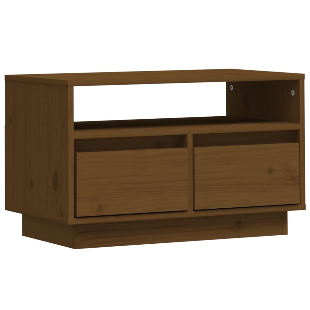 vidaXL Comodă TV, maro miere, 60x35x37 cm, lemn masiv de pin