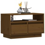 vidaXL Comodă TV, maro miere, 60x35x37 cm, lemn masiv de pin vidaXL Comodă TV, maro miere, 60x35x37 cm, lemn masiv de pin