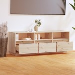 vidaXL Comodă TV, 140x37x50 cm, lemn masiv de pin