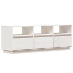 vidaXL Comodă TV, alb, 140x37x50 cm, lemn masiv de pin
